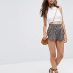 Sheered Jersey Shorts in Ditsy Floral