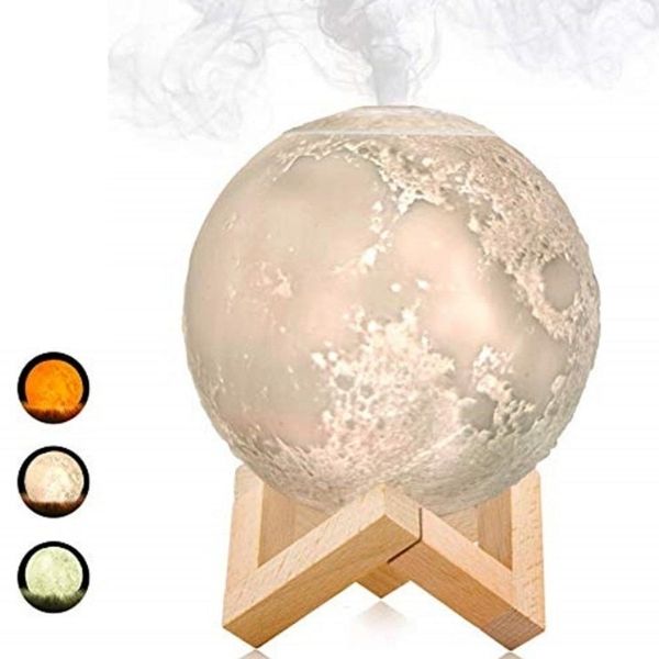 LAMPARA LUNAR 3D CON HUMIDIFICADOR | PURIFICA EL AMBIENTE | USB